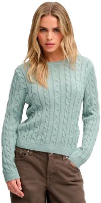 Superdry Essentials SD&CO Kabelgebreide Trui Dames Licht Jade Groen