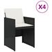 VidaXL Tuinstoelen 4 st met kussens poly rattan zwart