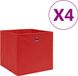 vidaXL Opbergboxen 4 st 28x28x28 cm nonwoven stof rood