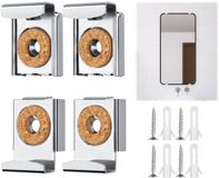 Merkloos Spiegelklem - 4 Stuks - Ophangsysteem spiegel - Spiegelhouder - Spiegelmontageset - met Pluggen en Schroeven - Wandbevestigingen Geschikt voor Spiegels in Badkamers en Toiletten - 31x24x15mm