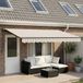 Maison Exclusive - Pare-soleil manuel, 4 x 3 mètre, rayé gris clair et blanc