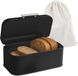 Merkloos Relaxdays Broodtrommel aanrecht - 15,5 x 30 x 21 cm - met broodzak - zwart