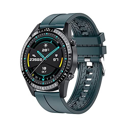 KDFJ Mannen Smart Watch, Bluetooth Oproep Antwoord Hartslag Fitness Tracker Horloge, IP67 Waterdicht Roestvrij Staal Sporthorloge Voor Android IOS-Siliconen groen