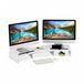 Relaxdays Support pour moniteur 2 écrans - réglable - 74-105 cm - Blanc