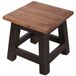 ANTYKI 24 Tabouret rustique en bois - 26cm - Meuble de cuisine campagnard - Nuances de brun
