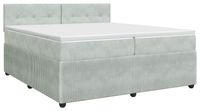 vidaXL Boxspringbed met matras, lichtgrijs, 200 x 200 cm, fluweel