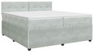 vidaXL Boxspringbed met matras, lichtgrijs, 200 x 200 cm, fluweel