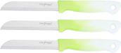 3 couteaux de cuisine, 18 cm, avec manche ergonomique - polyvalent et facile d'entretien, vert clair