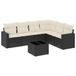 vidaXL 7-delige Loungeset met Kussens, Poly Rattan, Zwart