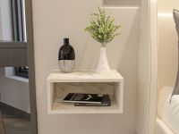 DOREX Table de chevet suspendue marbre blanc