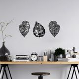Stijlvolle zwarte decoratieve metalen wandaccessoireset (3 stuks), 100% metaal, 1,5 mm dik, perfect voor woondecoratie, modern esthetisch, gemakkelijk op te hangen
