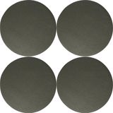 Wicotex Sets de table Uni - 4x - gris foncé - rond 38 cm