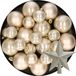 Decoris Kaemingk B.V. Kerstversiering kunststof kerstballen met piek parel/champagne 6-8-10 cm pakket van 45x stuks