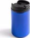 Merkloos Reisbeker - 300 ml - blauw - thermosbeker - 15 x 7 cm - RVS
