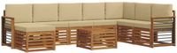 vidaXL - Hoek loungeset - Acacia hout - Natuurlijk en beige