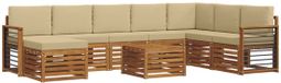 vidaXL - Salon d'angle - Acacia bois - Naturel et beige