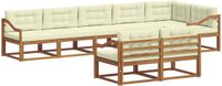 vidaXL - Acacia Hout - Bank Loungeset - 8 Zitplekken - Natuurlijk en Crème