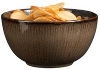 Mica Decorations Serveer/chips schaaltje Nusa - bruin - 12 x 7 cm - keramiek