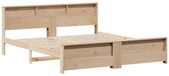 vidaXL Bedframe met plank Massief grenenhout Bruin 200 x 200 cm