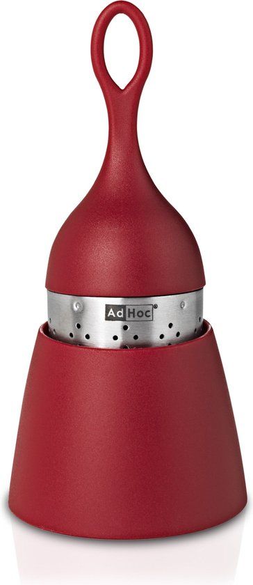 AdHoc Floatea Thee Ei Voor Losse Thee | Drijvende Theezeef & Thee Infuser | Met Uitlekhouder | Rood