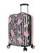 Betsey Johnson Designer 20 Inch Carry On - Expandable (ABS + PC) Hardside Luggage - Lightweight Durable Suitcase With 8-Rolling Spinner Wheels for Women (Stripe Roses)
