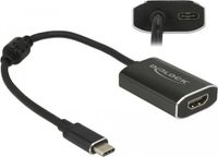 Delock Premium USB-C naar HDMI en USB-C PD adapter met DP Alt Mode (4K 60 Hz) / zwart - 0,20 meter