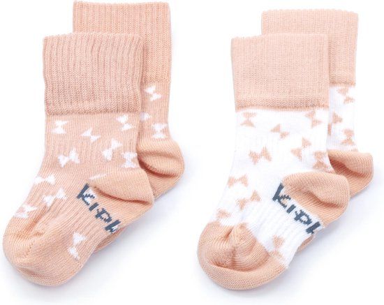 KipKep Baby Sokjes Roze: Bio Blijf-Sokjes - Maat 6-12 maanden - Party Pink