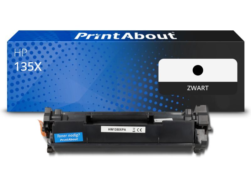 PrintAbout Toner 135X (W1350X) Zwart Hoge capaciteit geschikt voor HP