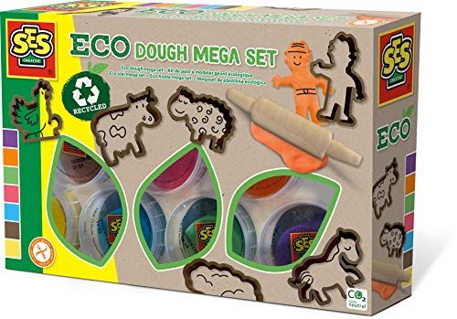 SES Creative Eco klei mega set - 7 x 90gr - Meerkleuren