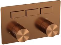 Brauer Copper Carving - 3 Weg Inbouwthermostaat met Drukknoppen - Geborsteld Koper PVD