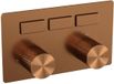Brauer Copper Carving - 3 Weg Inbouwthermostaat met Drukknoppen - Geborsteld Koper PVD
