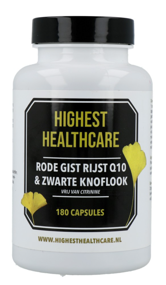 Highest Healthcare Highest Healthcare Rode Rijst Q10 & Zwarte Knoflook Capsules