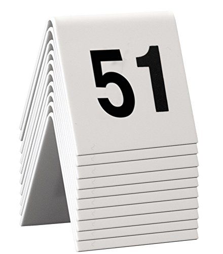 Securit Tafelnummers 51-60 | Wit Acryl, Zwart Cijfer