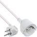 InLine CEE 7/7 (haaks) - CEE 7/3 (recht) stroom verlengkabel | 3x 1,50mm | wit | 1 meter