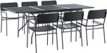 vidaXL Tuin Eettafel Set 7-delig Antracietkleurig Staal