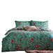 furn. Vintage Chinoiserie Dekbedovertrek en Kussensloop Set - Bloemen Exotische Vogel Omkeerbaar Beddengoed (Jade - Tweepersoons)
