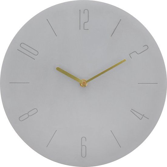 QUVIO Wandklok met even cijfers - Beton - Diameter 30 cm