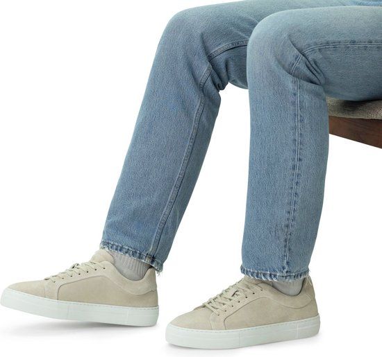 Manfield Heren Beige Suède Sneakers Maat 46