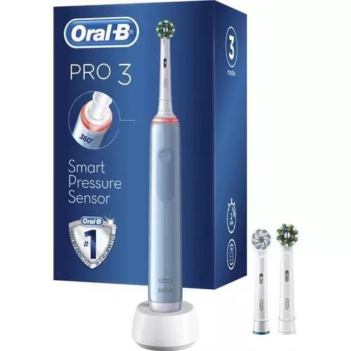Oral-B Pro 3 3770 - Elektrische Tandenborstel - Blauw - 3 Opzetborstels