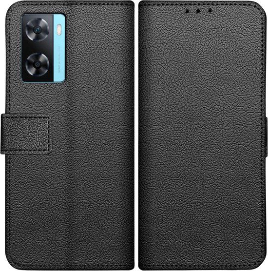 Just in Case PU-leer Book Case Zwart OPPO A57s