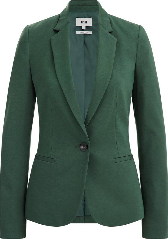 WE Fashion Moss Green Getailleerde Jersey Stretch Blazer for Women - Size L