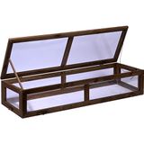 dobar® Kweekbed opzetstuk voor verhoogd bloembed | donkerbruin | 117 x 40 x 24,5 cm | grenen