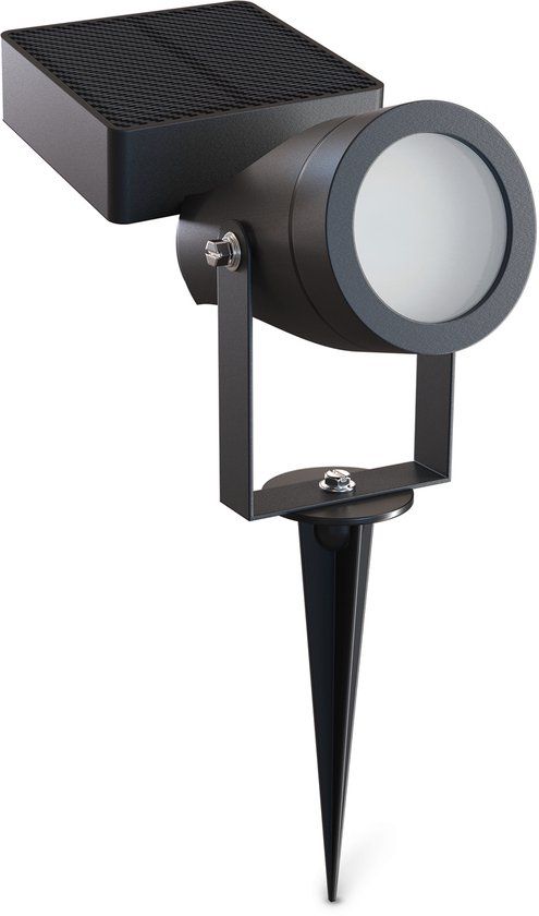 Calex Cesena Solar Buiten Spotlight – 20 Lumen – 2700K Warm Wit – IP65 – Solar – USB-C Oplaadbaar – Zwart