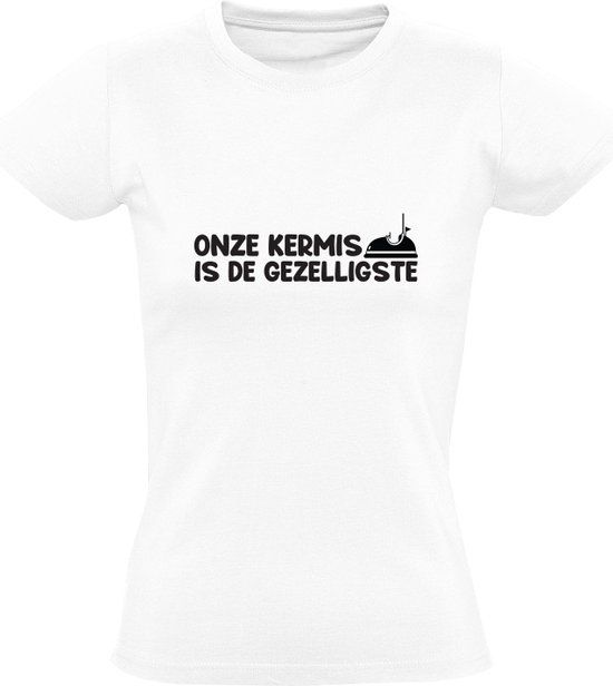 Sol's Onze Kermis is de leukste Dames T-shirt - Wit - Maat L