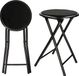 Excellent Houseware - Bijzet krukje/stoel - Set van 2 - Opvouwbaar - Zwart