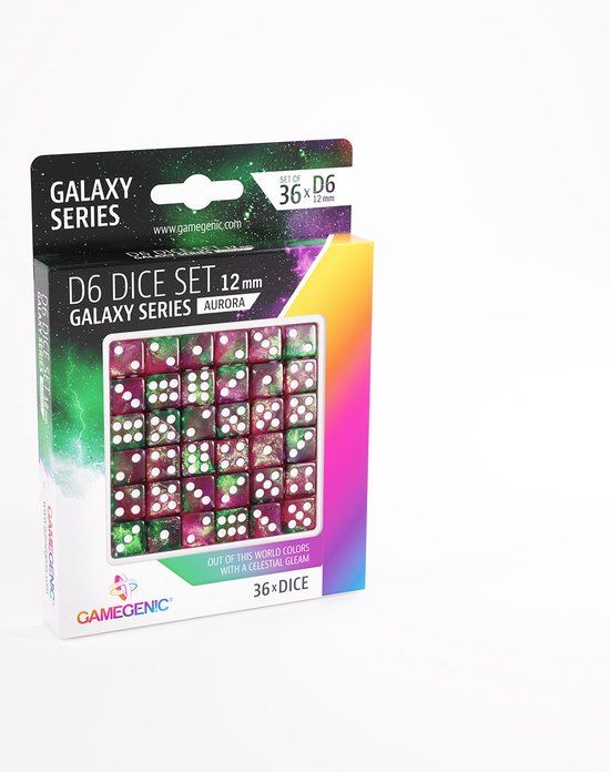 Gamegenic D6 Dice Set - Galaxy Series Aurora (36 stuks)