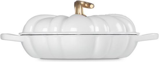 Le Creuset - Braadpan Campagnard 28 cm "Pompoen" - Wit