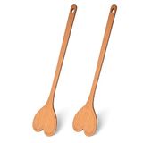 Fisura - Originele voorgevormde houten lepel, hartvormige houten lepel, set van 2 keukenspatels, beukenhouten lepel, hittebestendige keukenaccessoires (Hart)