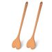 Fisura - Originele voorgevormde houten lepel, hartvormige houten lepel, set van 2 keukenspatels, beukenhouten lepel, hittebestendige keukenaccessoires (Hart)