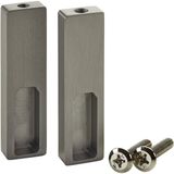 SOTECH 1 paire de supports latéraux NANO (montage sous-encastrée, 75 x 20 x 10 mm aluminium massif, optique titane) Support de garde-robe pour tubes de garde-robe design